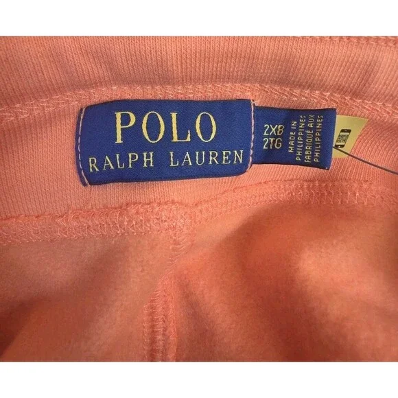 NEW Polo Ralph Lauren Men's Size 2XB Orange Fleece Jogger Sweatpants 2XL Big
